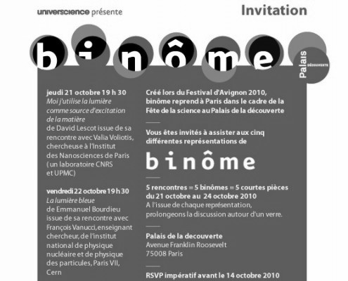exposition binôme, conception graphique art et sciences