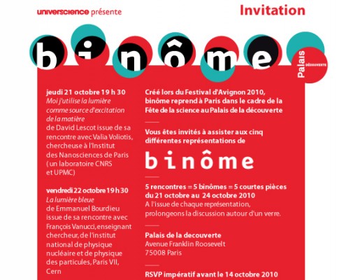 exposition binôme, conception graphique art et sciences