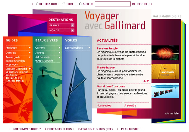 site des Guides et Beaux livres de Gallimard Loisirs